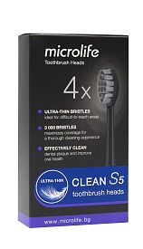 Набор насадок для зубной щетки Microlife Clean S5 ультрамягкие (4шт.)